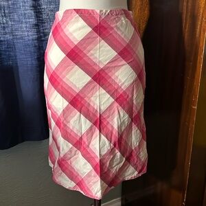 Adorable pink plaid midi skirt